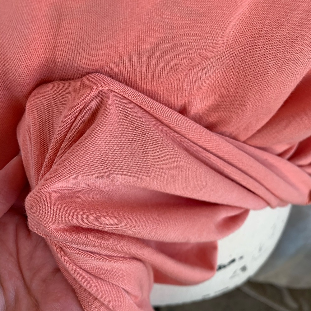 Jessica Simpson Coral Cotton Blend Top Soft Scoop Neck Short Sleeve Tee Coral 1X - Picture 10 of 14